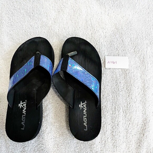 Vintage Y2K Platform Flip Flop Sandals Women's 6/7** Laguna Holographic Thong - Picture 11 of 11